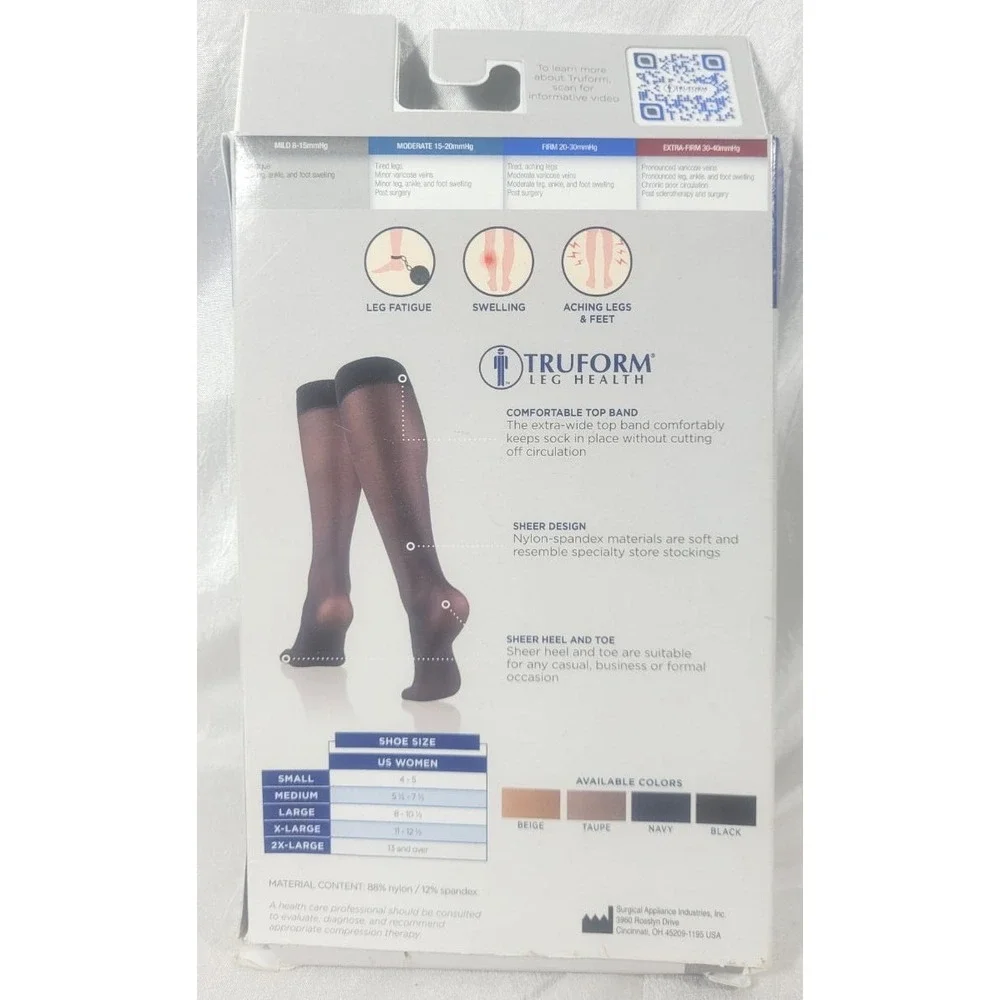 Truform Beige Compression Knee High Stocking Mild 8-15mmHg #1763 - Size XL